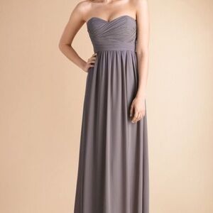 Donna Morgan Brand New with Tags Dark Gray Chiffon Bridesmaid Dress Strapless 6